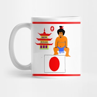 Sporty Japan Design on White Background Mug